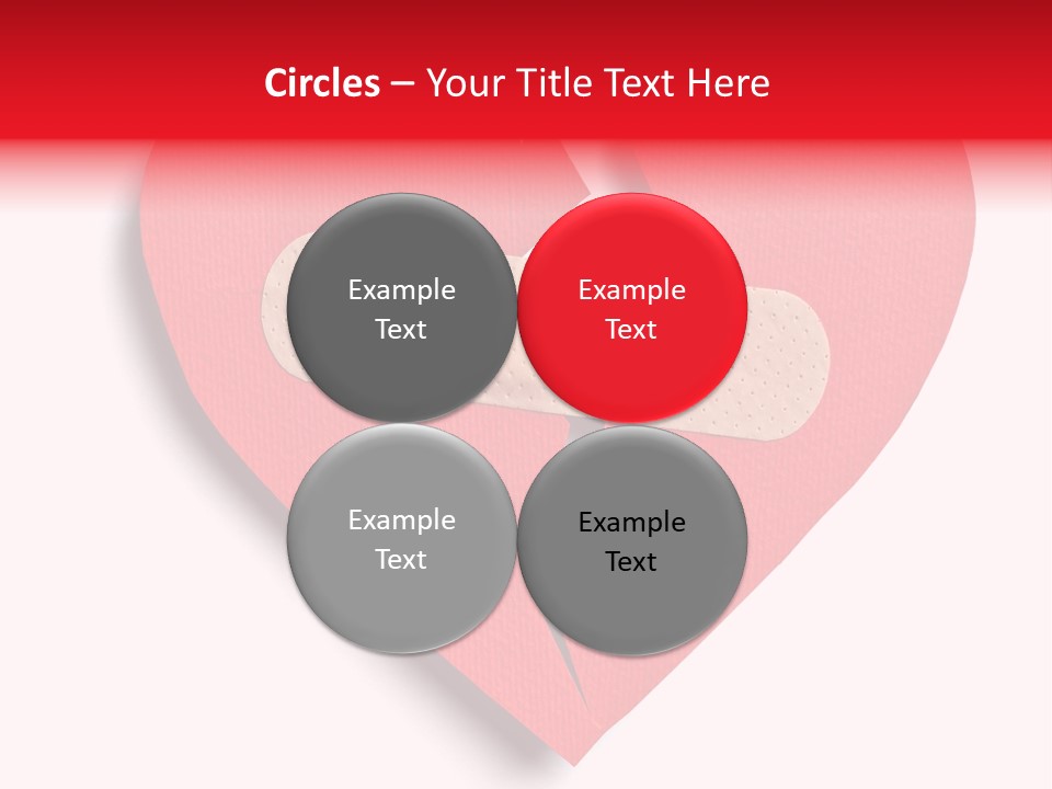 A Broken Heart With A Bandage On It PowerPoint Template