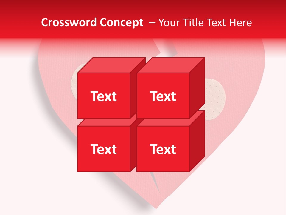 A Broken Heart With A Bandage On It PowerPoint Template