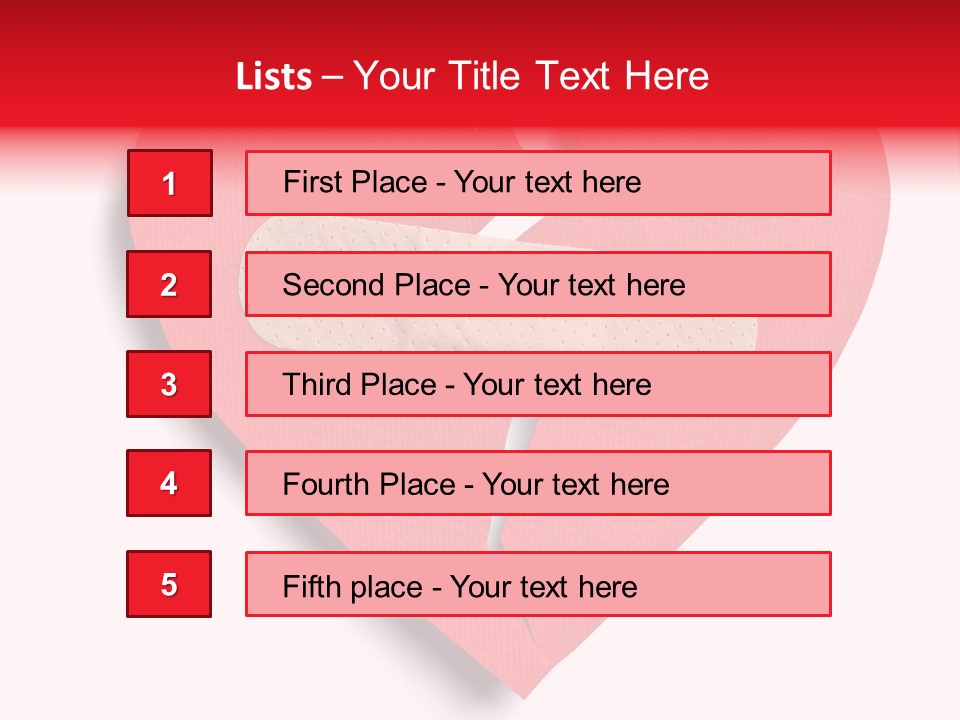 A Broken Heart With A Bandage On It PowerPoint Template