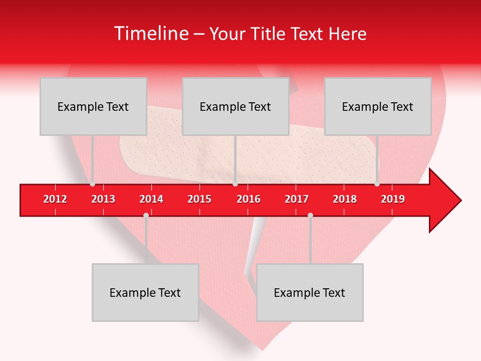 A Broken Heart With A Bandage On It PowerPoint Template