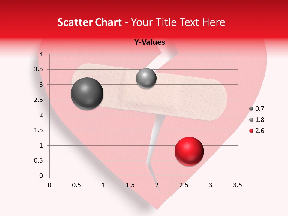 A Broken Heart With A Bandage On It PowerPoint Template
