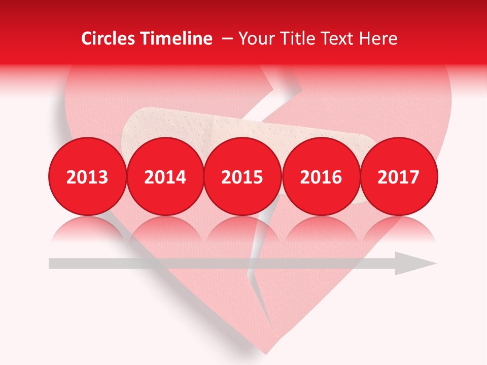 A Broken Heart With A Bandage On It PowerPoint Template