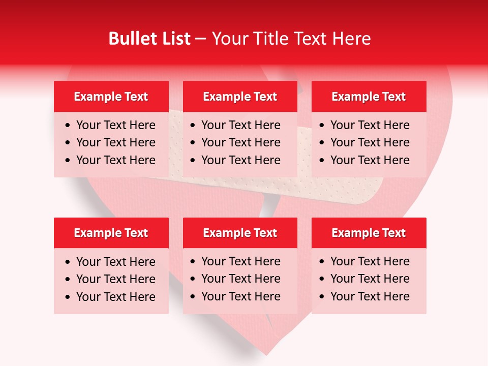 A Broken Heart With A Bandage On It PowerPoint Template