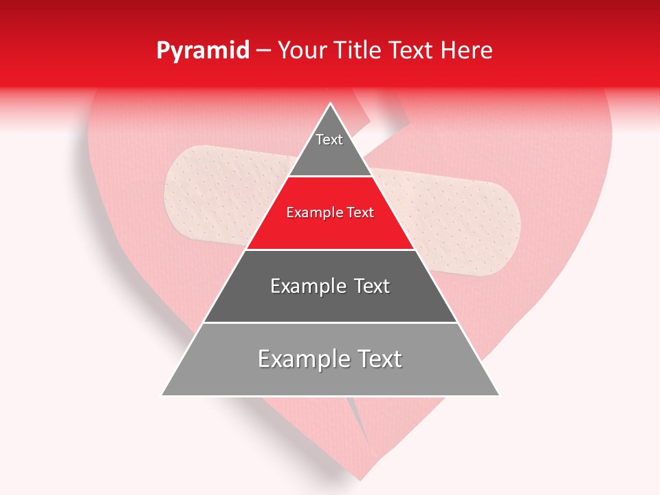 A Broken Heart With A Bandage On It PowerPoint Template