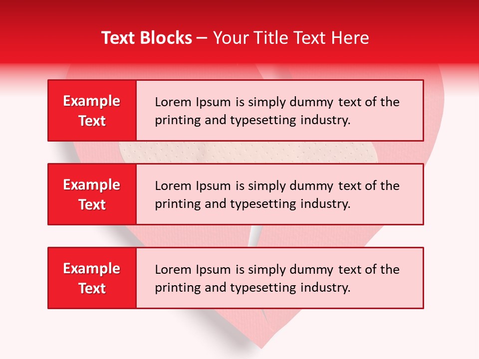 A Broken Heart With A Bandage On It PowerPoint Template
