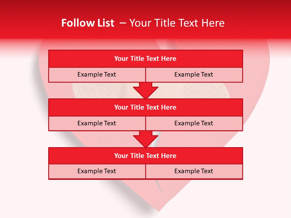 A Broken Heart With A Bandage On It PowerPoint Template