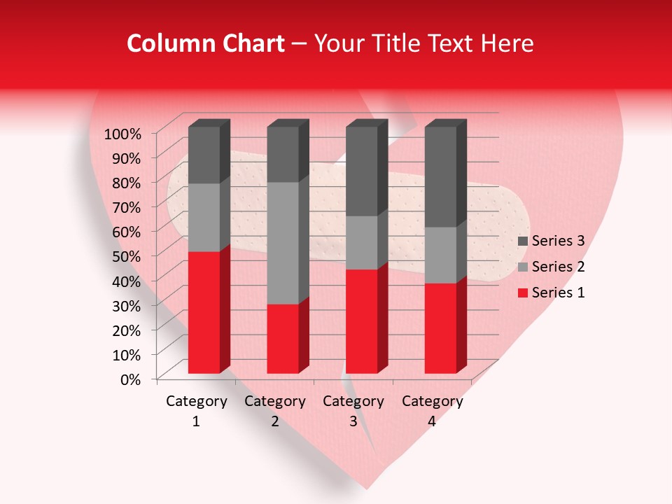 A Broken Heart With A Bandage On It PowerPoint Template