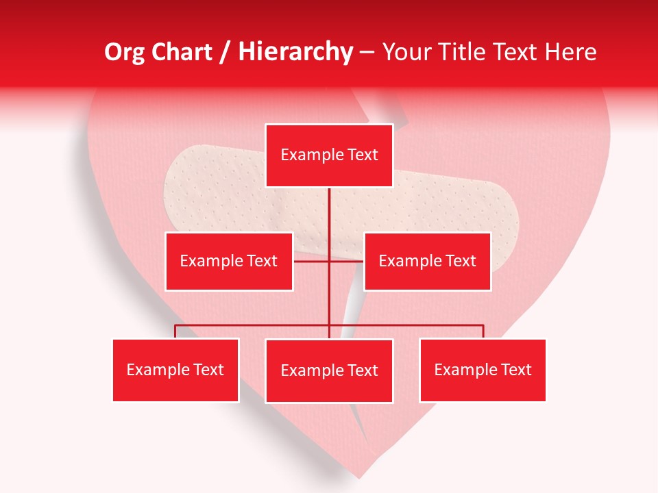 A Broken Heart With A Bandage On It PowerPoint Template