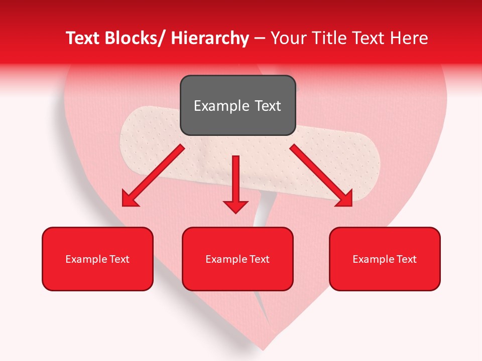 A Broken Heart With A Bandage On It PowerPoint Template