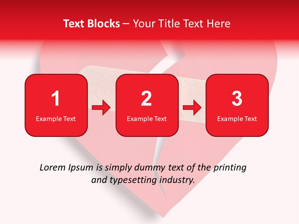 A Broken Heart With A Bandage On It PowerPoint Template