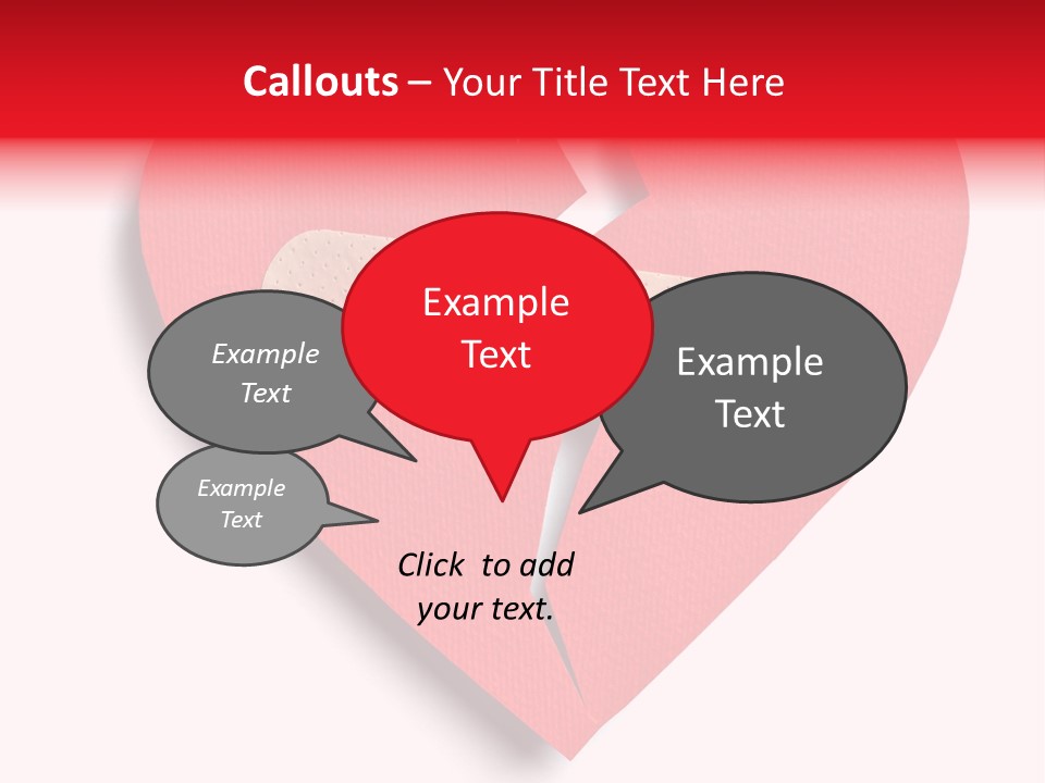 A Broken Heart With A Bandage On It PowerPoint Template