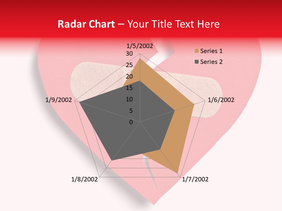 A Broken Heart With A Bandage On It PowerPoint Template