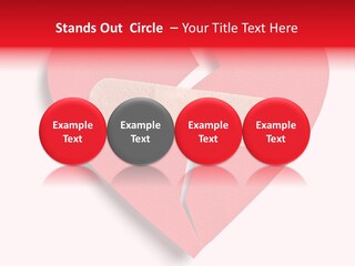 A Broken Heart With A Bandage On It PowerPoint Template
