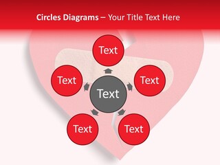 A Broken Heart With A Bandage On It PowerPoint Template