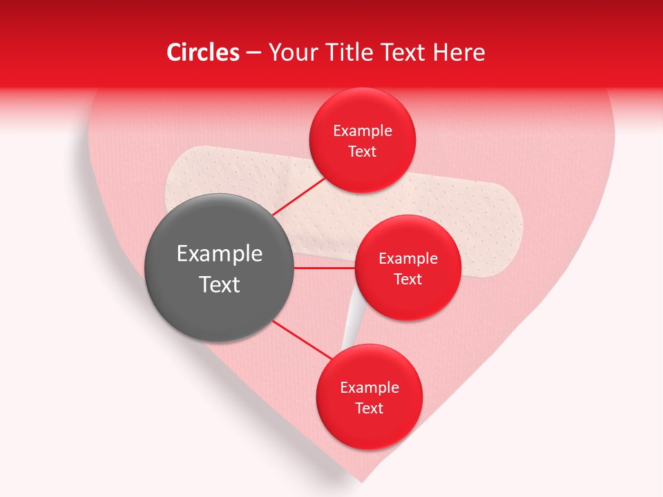 A Broken Heart With A Bandage On It PowerPoint Template