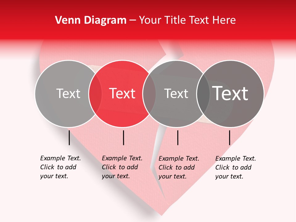 A Broken Heart With A Bandage On It PowerPoint Template