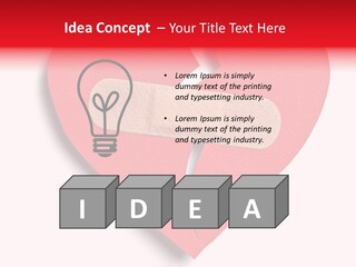 A Broken Heart With A Bandage On It PowerPoint Template