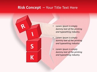 A Broken Heart With A Bandage On It PowerPoint Template
