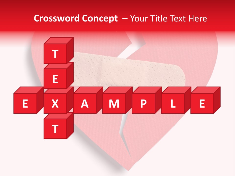 A Broken Heart With A Bandage On It PowerPoint Template