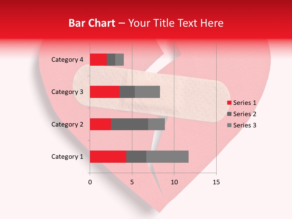 A Broken Heart With A Bandage On It PowerPoint Template