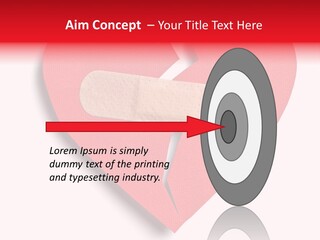 A Broken Heart With A Bandage On It PowerPoint Template