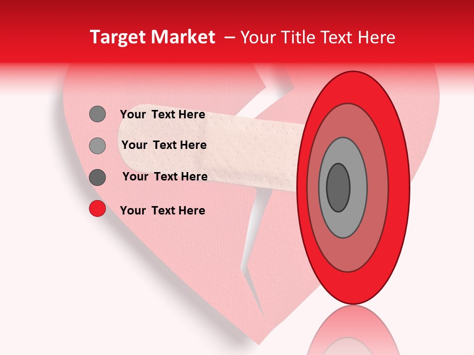 A Broken Heart With A Bandage On It PowerPoint Template