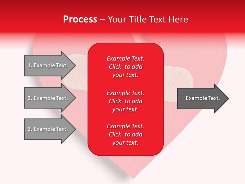 A Broken Heart With A Bandage On It PowerPoint Template