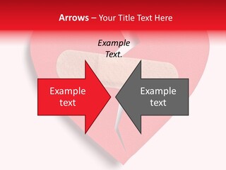 A Broken Heart With A Bandage On It PowerPoint Template