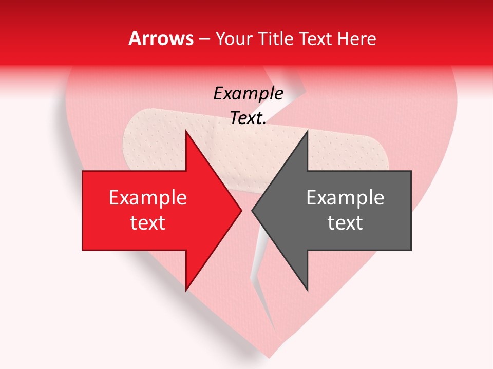 A Broken Heart With A Bandage On It PowerPoint Template
