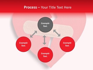 A Broken Heart With A Bandage On It PowerPoint Template