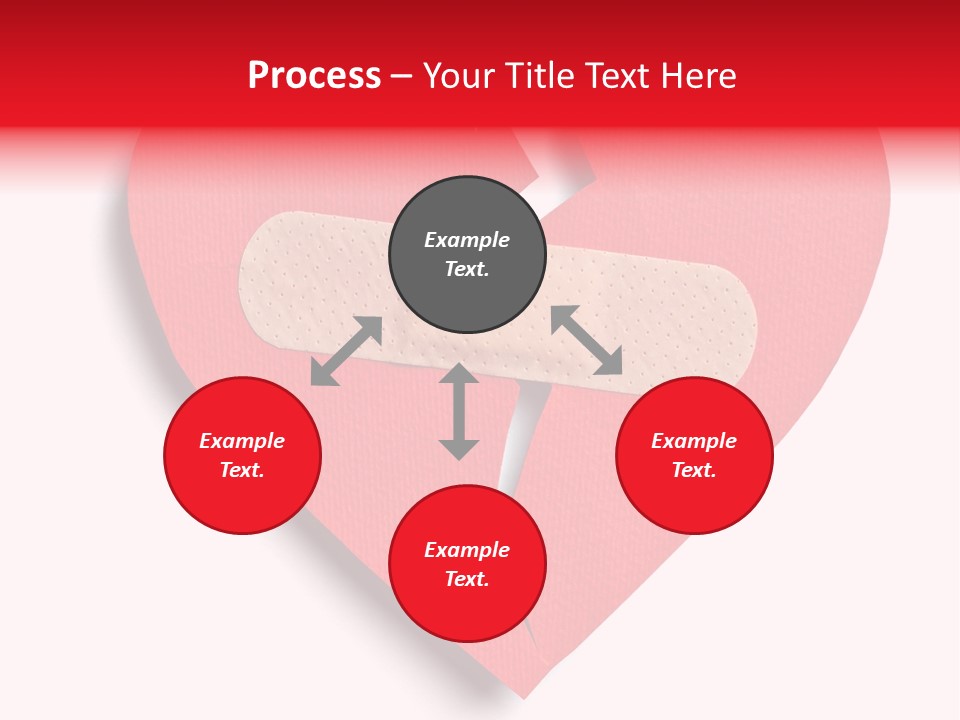 A Broken Heart With A Bandage On It PowerPoint Template