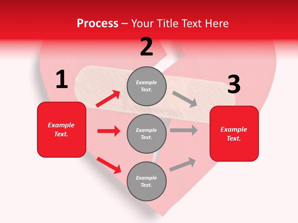 A Broken Heart With A Bandage On It PowerPoint Template