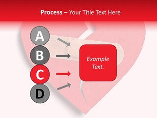 A Broken Heart With A Bandage On It PowerPoint Template