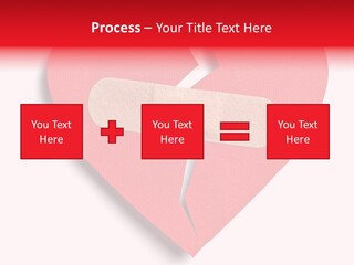 A Broken Heart With A Bandage On It PowerPoint Template