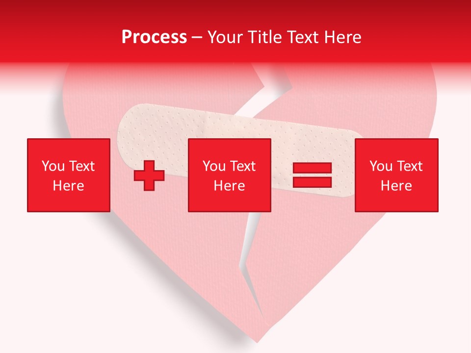 A Broken Heart With A Bandage On It PowerPoint Template