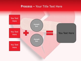 A Broken Heart With A Bandage On It PowerPoint Template