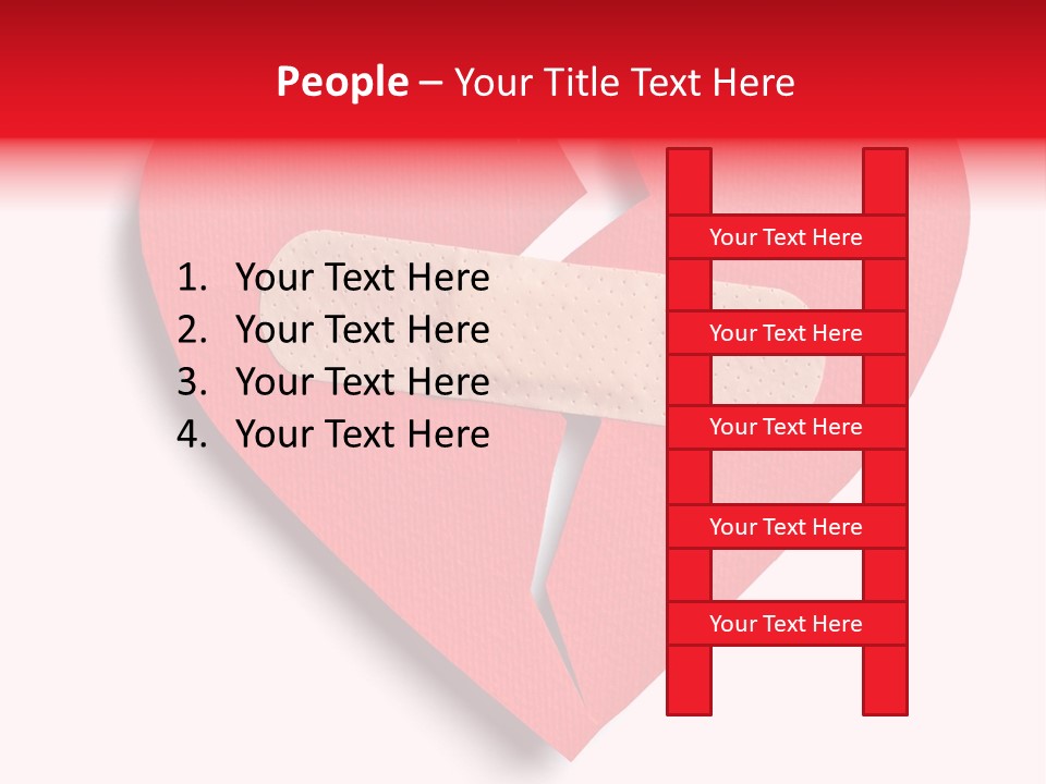 A Broken Heart With A Bandage On It PowerPoint Template