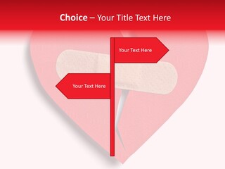 A Broken Heart With A Bandage On It PowerPoint Template