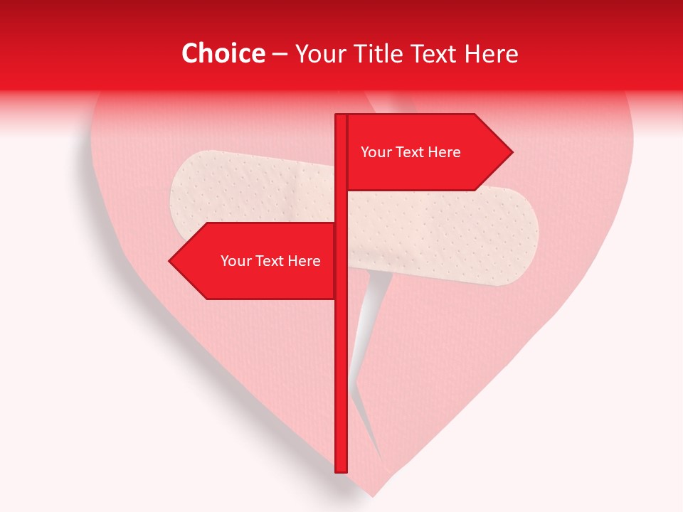 A Broken Heart With A Bandage On It PowerPoint Template