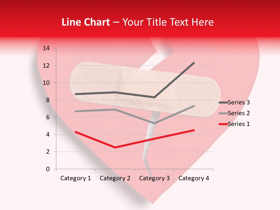 A Broken Heart With A Bandage On It PowerPoint Template