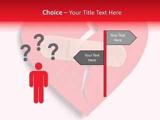 A Broken Heart With A Bandage On It PowerPoint Template