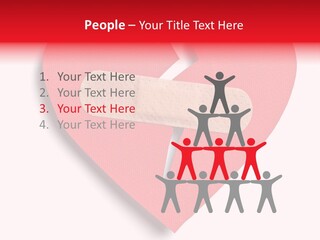 A Broken Heart With A Bandage On It PowerPoint Template
