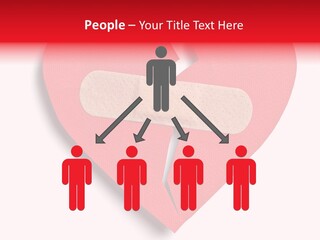 A Broken Heart With A Bandage On It PowerPoint Template