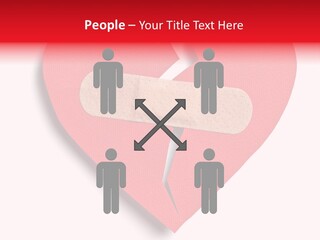 A Broken Heart With A Bandage On It PowerPoint Template