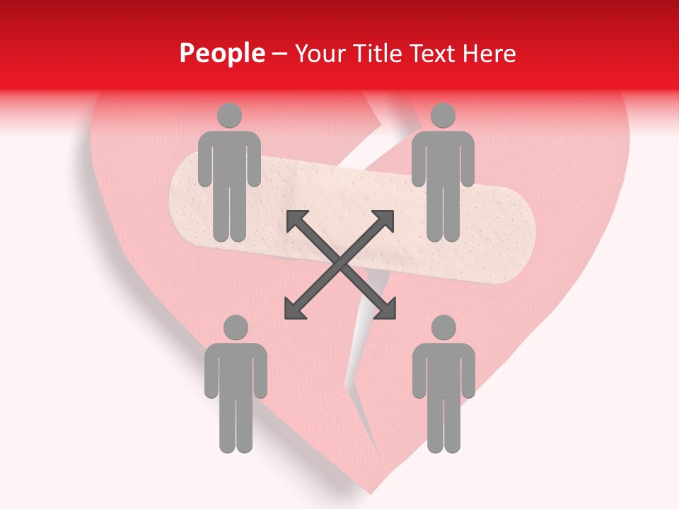 A Broken Heart With A Bandage On It PowerPoint Template