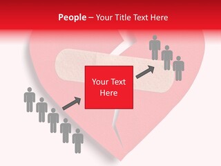 A Broken Heart With A Bandage On It PowerPoint Template