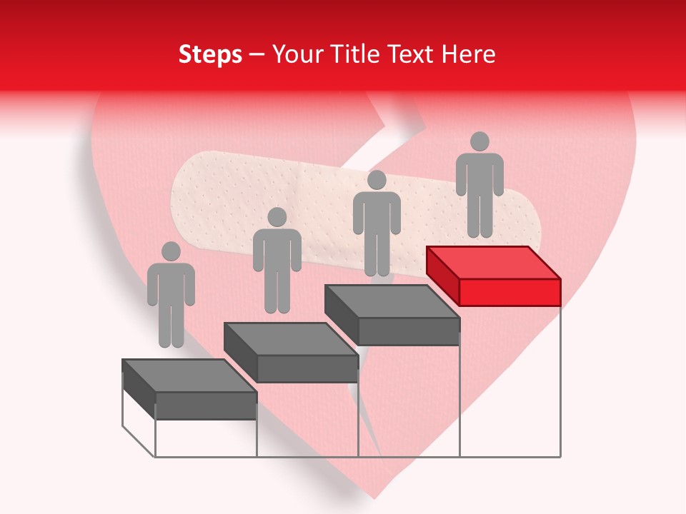 A Broken Heart With A Bandage On It PowerPoint Template