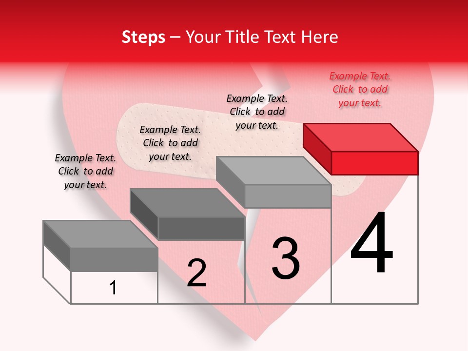 A Broken Heart With A Bandage On It PowerPoint Template