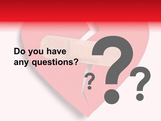 A Broken Heart With A Bandage On It PowerPoint Template