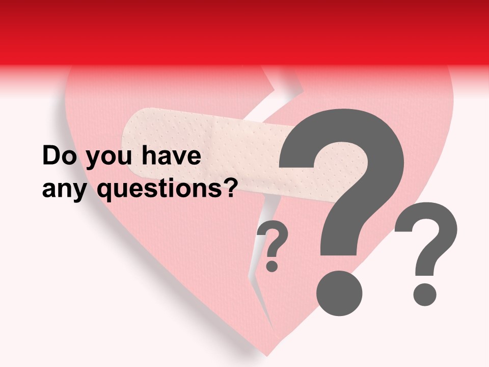 A Broken Heart With A Bandage On It PowerPoint Template